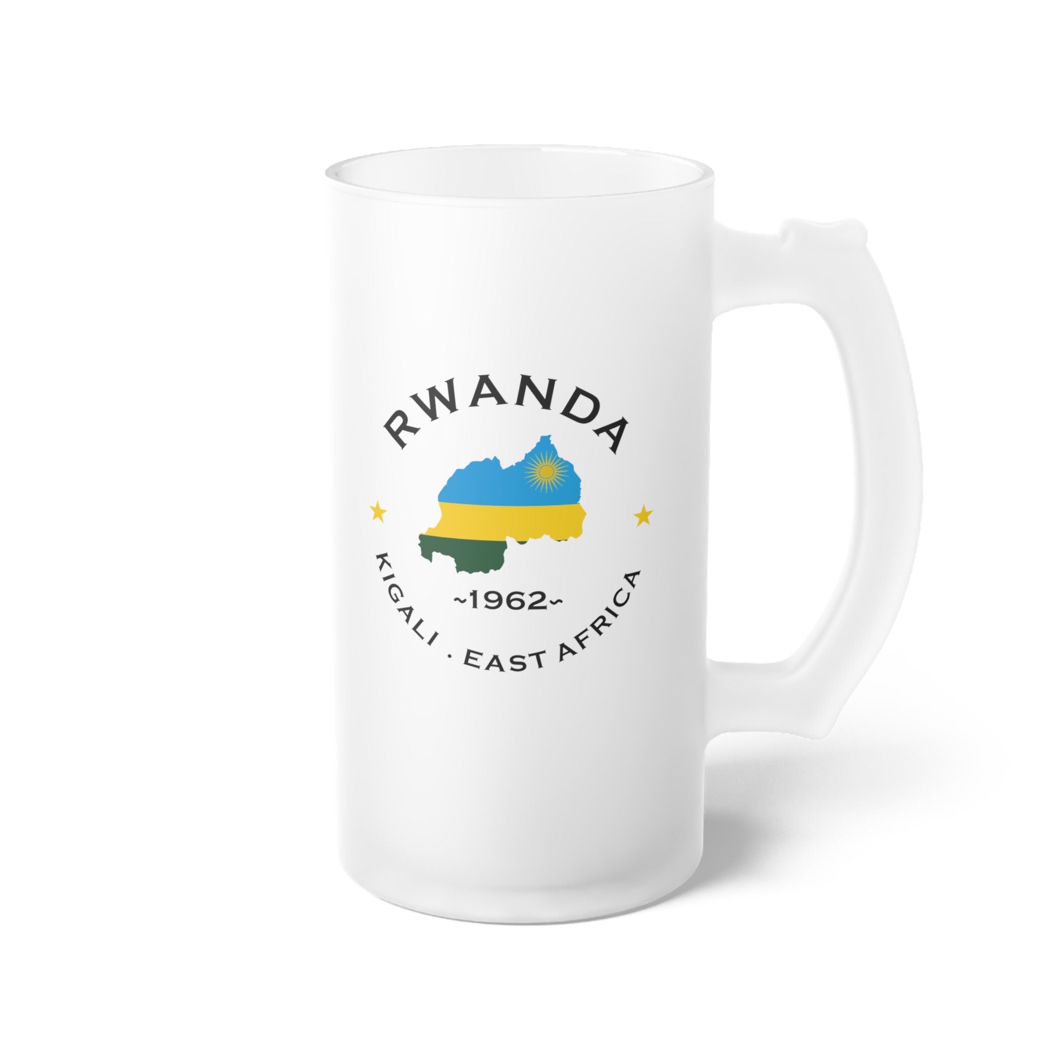 Rwanda Frosted Glass Beer Mug